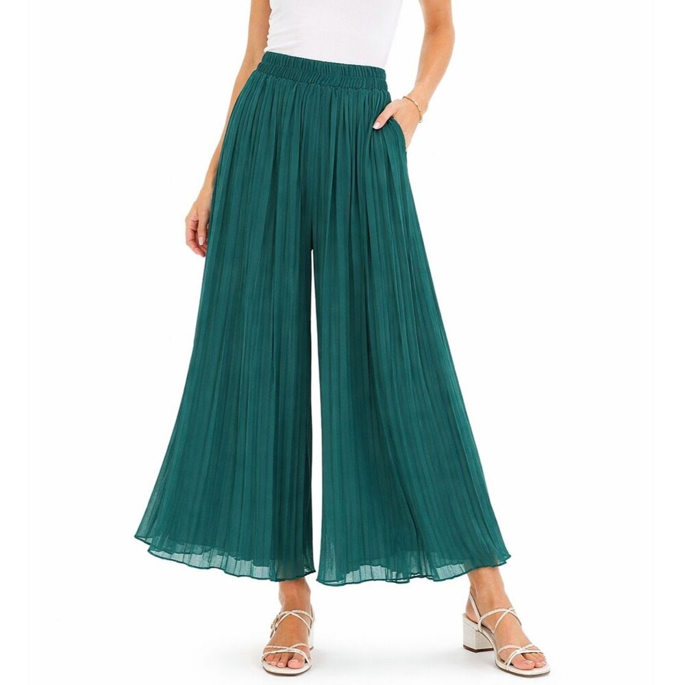 NWT Chou Yatou Womens XL Cropped Palazzo Pant High‎ Waist Chic Romantic Career
